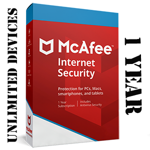 McAfee Internet Security 2021 for Unlimited Devices 1 Year